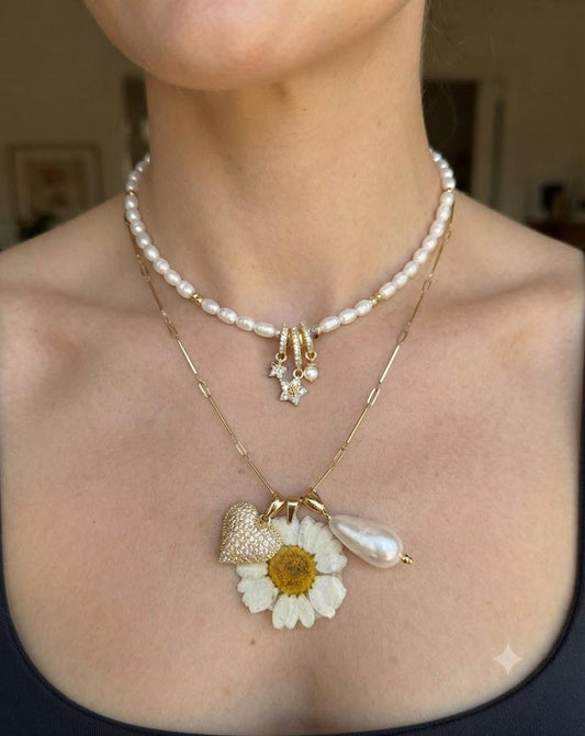 Combo "Floral Elegance" – Perle di Fiume e Dettagli Natura