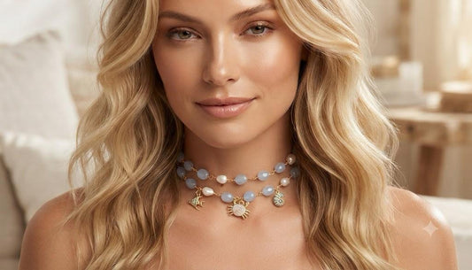 Collana Doppia "Acqua Marina" – Stile Marine in Acciaio Inossidabile