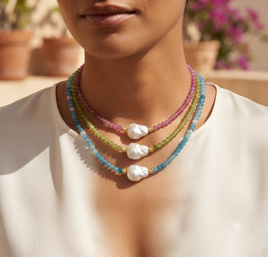 Collana "Perle di Luce" – Modello Magenta