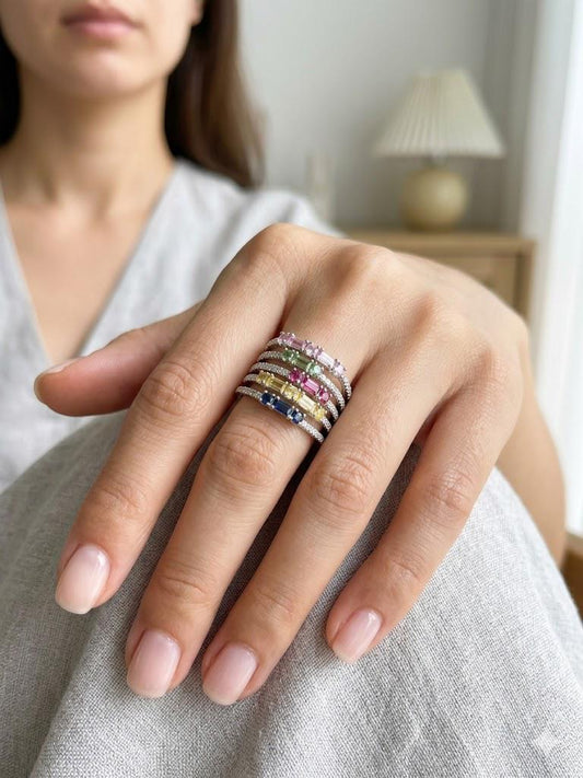 Anello Multicolore "Arcobaleno" – Un tocco di luce infinita