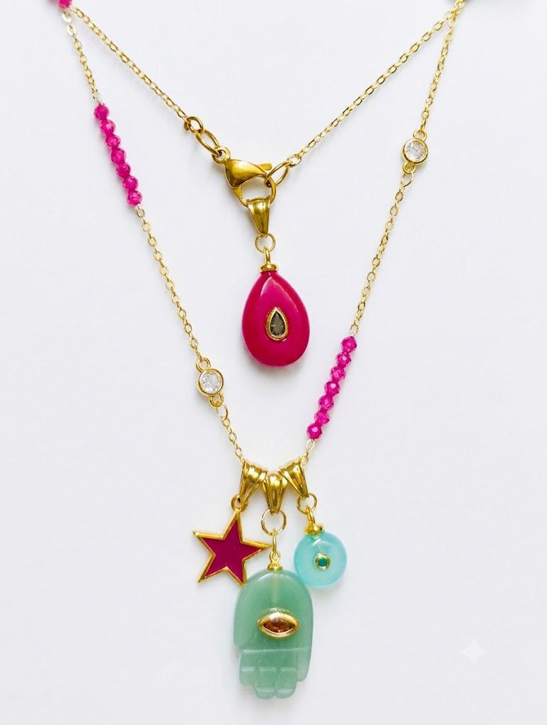 Collana "Duo-Chic": Versatilità in Fucsia