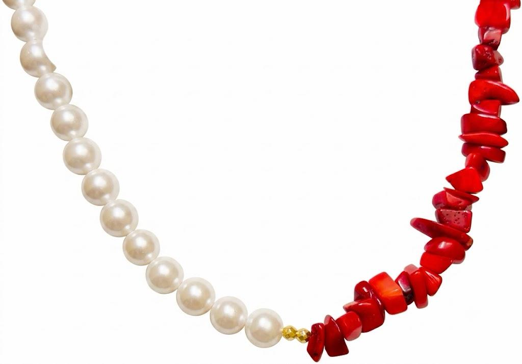 Collana "Ocean Contrast" – Perle di Mallorca e Corallo