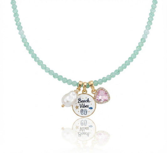Collana Joy modello Beach Vibes di Dea Creazioni, gioiello artigianale estivo fatto a mano