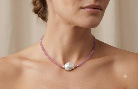 Collana "Perle di Luce" – Modello Rosa
