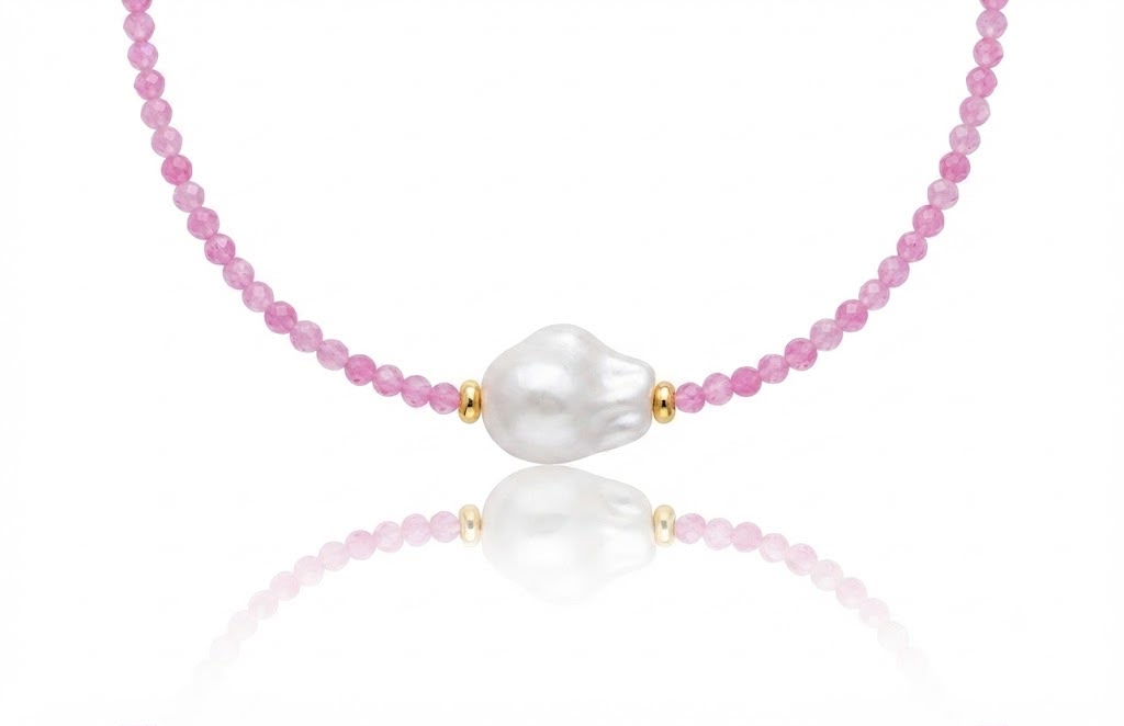 Collana "Perle di Luce" – Modello Rosa
