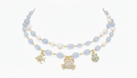 Collana Doppia "Acqua Marina" – Stile Marine in Acciaio Inossidabile