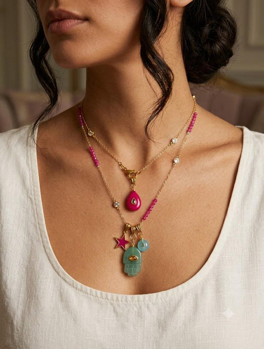 Collana "Duo-Chic": Versatilità in Fucsia