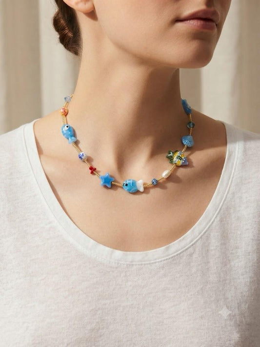 Collana Girocollo "Marine Heritage" – Ceramica di Caltagirone Summer Edition