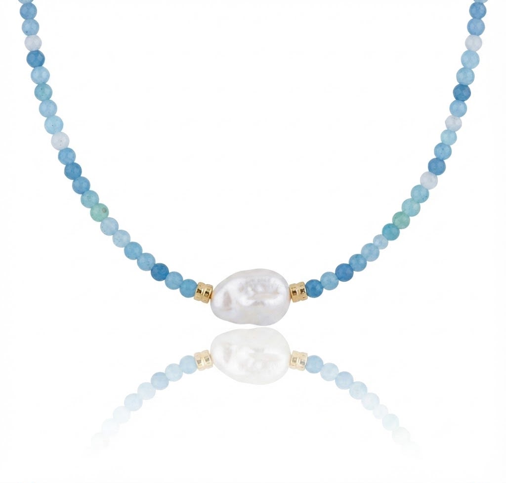 Collana "Perle di Luce" – Modello Azzurro