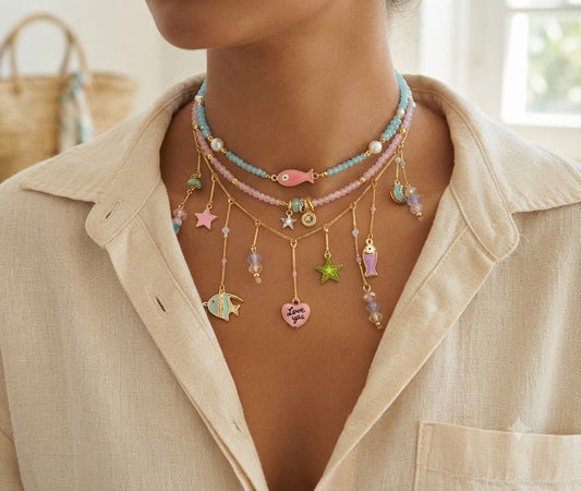 Combo "Color Summer" – Set di 3 Collane in Acciaio Inossidabile