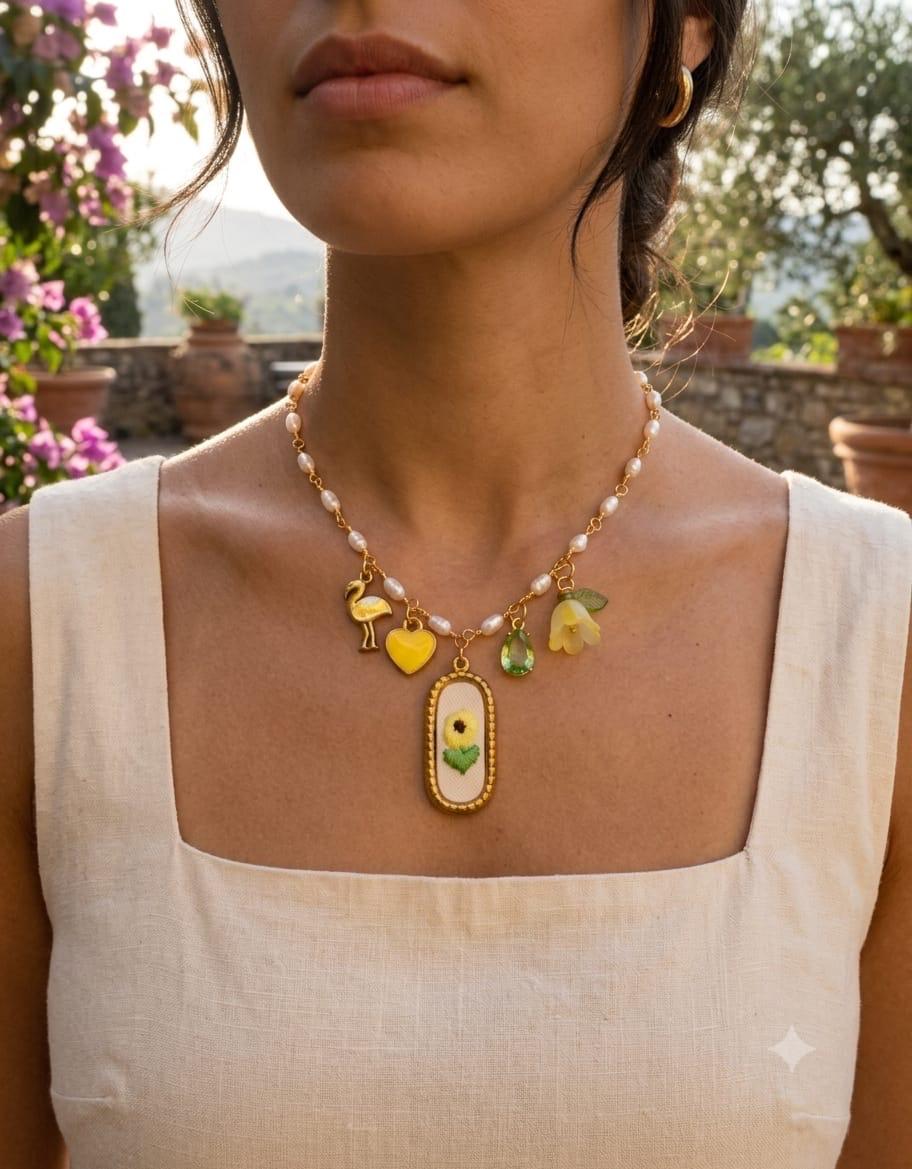 Collana "Girasole Cucito a Mano" – Collezione Good Vibes