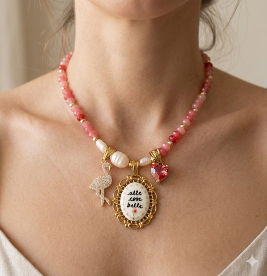 Collana in pietra"Alle Cose Belle" – Un inno alla meraviglia